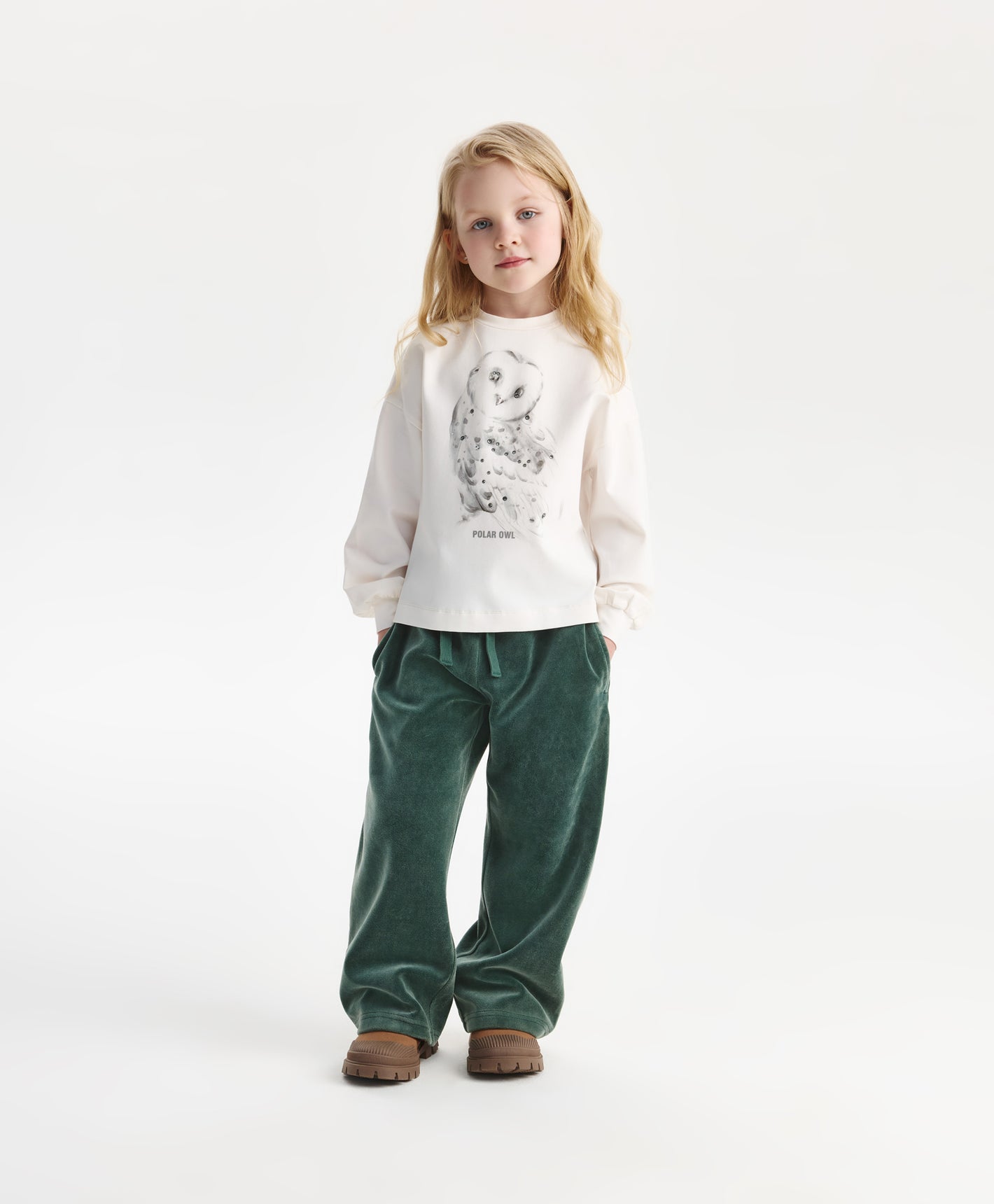Gulliver Trousers Sea wave color for Girls Mini - Polar Owl
