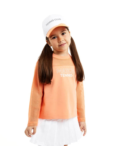 Gulliver Long-Sleeve Coral T-Shirt with Mesh Panels for Girl Mini-Court