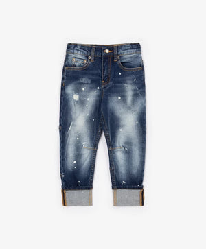 Gulliver Cuffed Distressed Blue Jeans for Boys