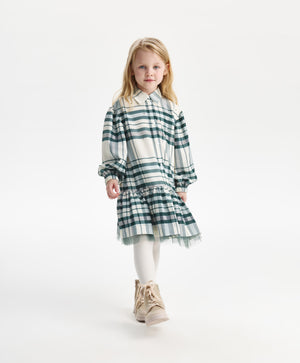 Gulliver Dress Milky color, sea wave color for Girls Mini - Polar Owl