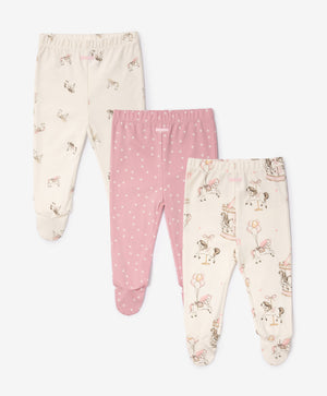 Gulliver Newborn trousers, set of 3 pairs Multicolored for Girls-Carousel