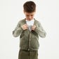 Gulliver Khaki Cardigan with Uneven Dye Effect for Boy Mini-Expedition