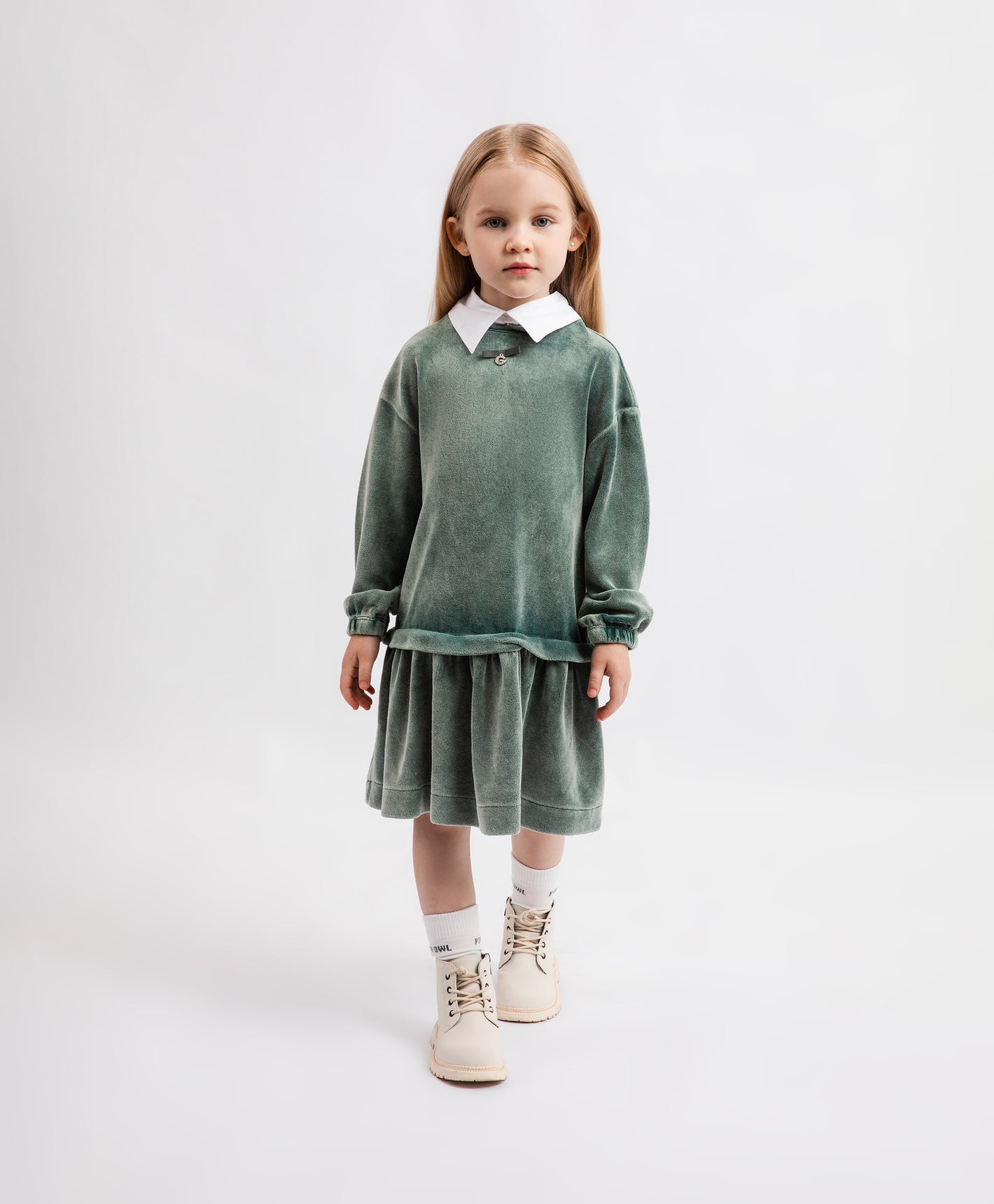 Gulliver Dress Sea wave color for Girls Mini - Polar Owl