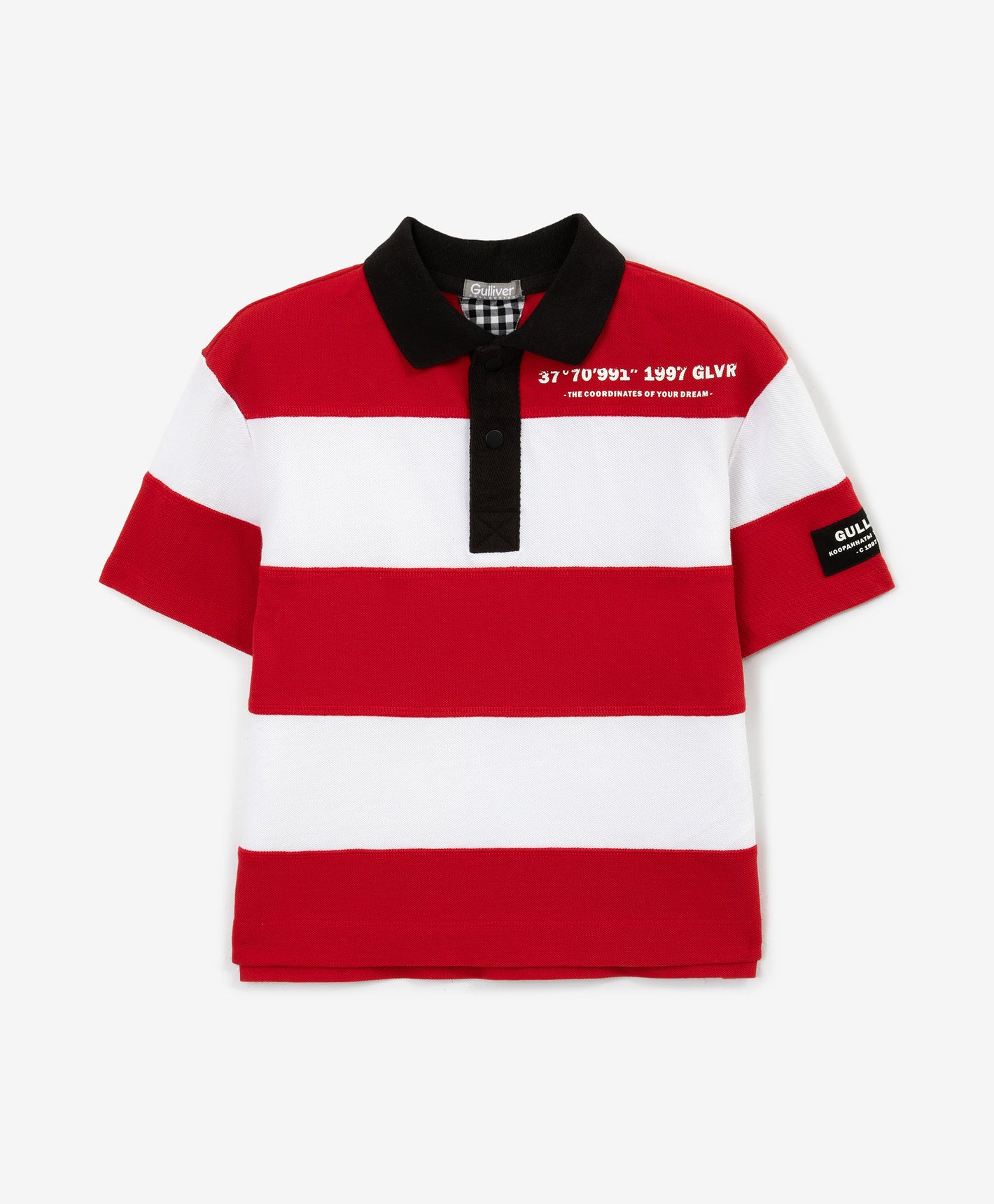 Gulliver Short Sleeve Polo Shirt in Wide Stripe Multicolor for Boy MIni-Lighthouse