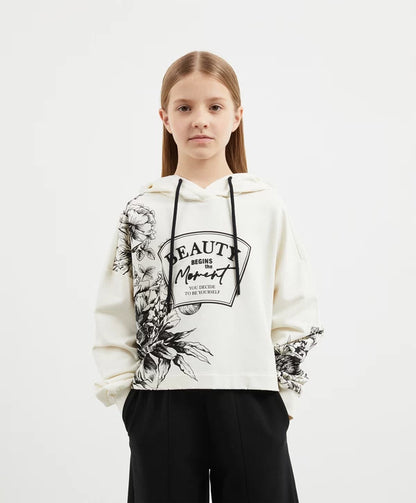 Gulliver Milky Cropped Hoodies for Girl Junior-Arboretum