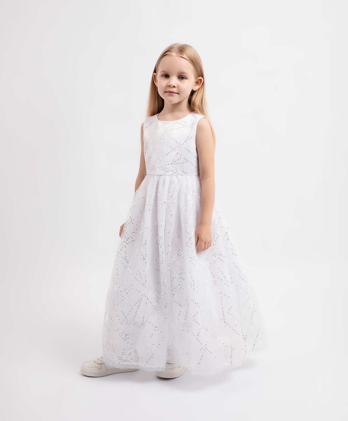 Gulliver Dress White for Girls Mini-Rose Quartz