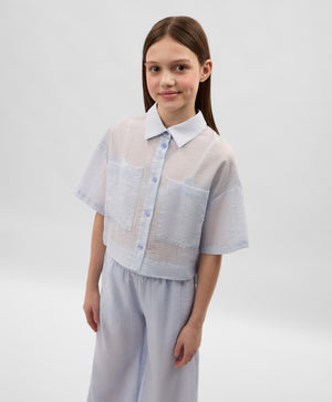 Gulliver Light Blue Short Sleeve Blouse for Girls - Junior