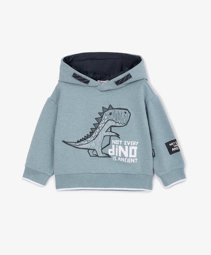 Gulliver Blue Embroidered Knit Hoodie for Baby Boys
