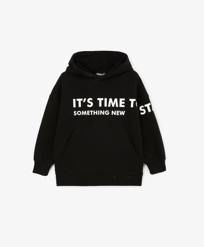 Gulliver Black Hoodie with Print for Boys