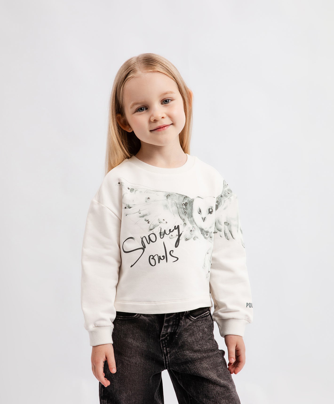 Gulliver Sweatshirt Milky color for Girls Mini - Polar Owl