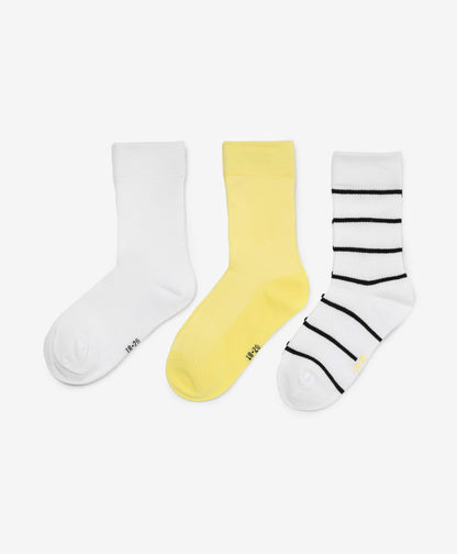 Gulliver White, yellow Socks set of 3 pairs for Girl
