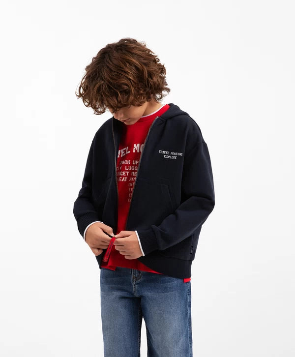 Gulliver Blue Zip-Up Hoodies for Boy Junior-Transit