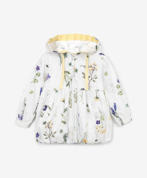 Gulliver White Windbreaker for Girl Baby-Buttercups