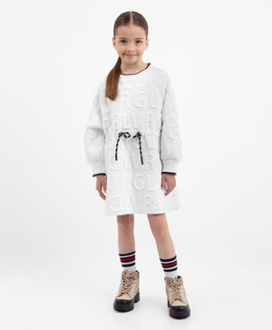 Gulliver White Long Sleeve Dress for Girls - Mini