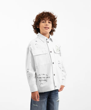 Gulliver White Denim Jacket for Boy Junior-Transit