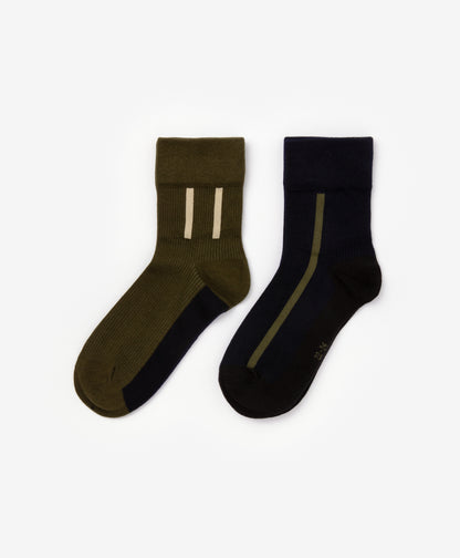 Gulliver Khaki, navy blue Socks, set of 2 pairs for Boys