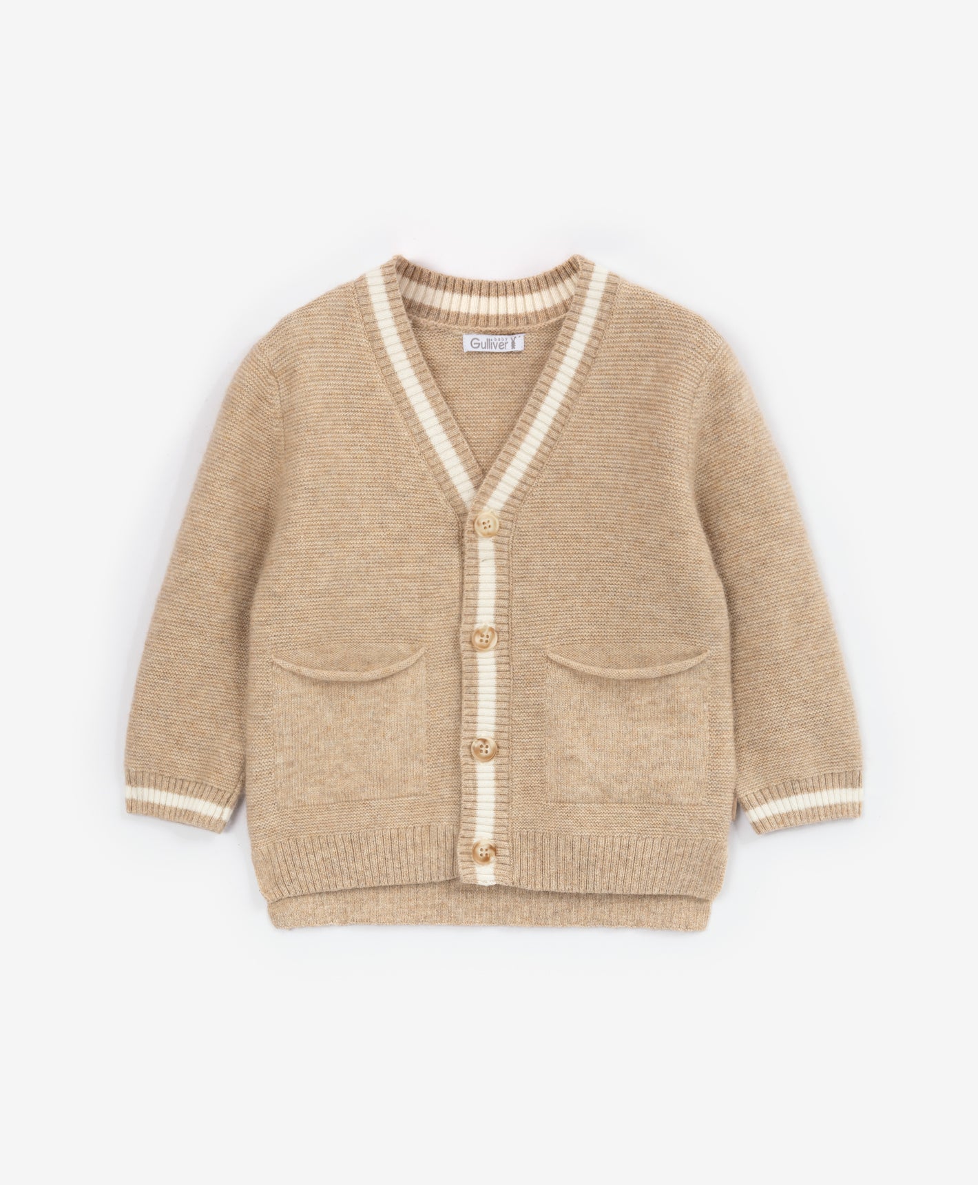 Gulliver Beige Knitted Cardigan for Baby Boys