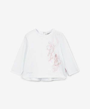 Gulliver White Long Sleeve T-shirts for Girl Baby-Pointe Shoes