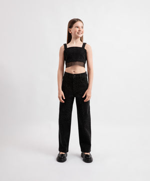 Gulliver Girls Black Straight Jeans with Rhinestones Junior - Rose Quartz