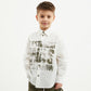 Gulliver White Poplin Shirt with Crushed Effect for Boy Mini-Expedition