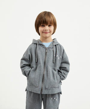 Gulliver Gray Zip Up Hoodies for Boy Mini-Pixels