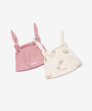 Gulliver Newborn hat, set of 2 pcs Multicolored for Girls-Carousel