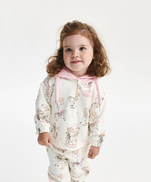 Gulliver Hoodie Milky color for Girls Baby-Carousel