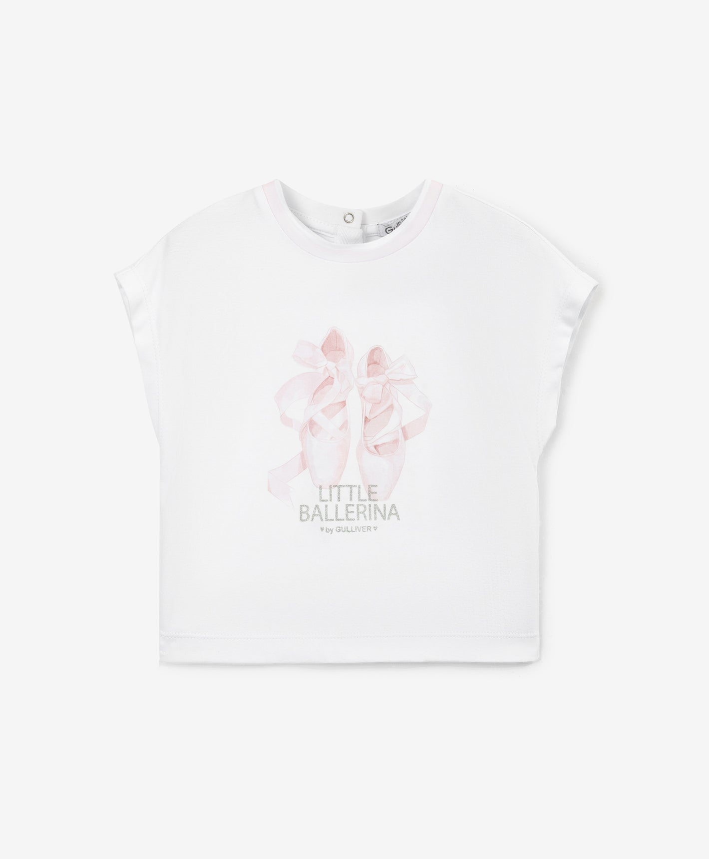 Gulliver White Short Sleeve T-shirt for Girl Baby-Pointe Shoes