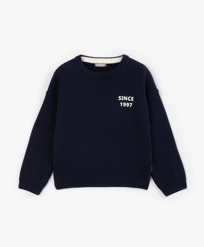 Gulliver Knitted Loose-Fit Jumper in Blue for Boys