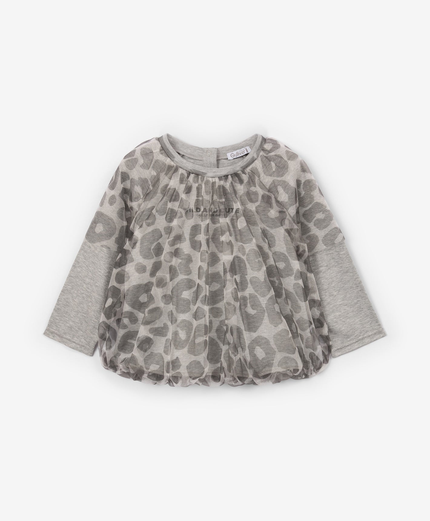 Gulliver Blouse long sleeve Gray for Girls Baby-Snow Leopard