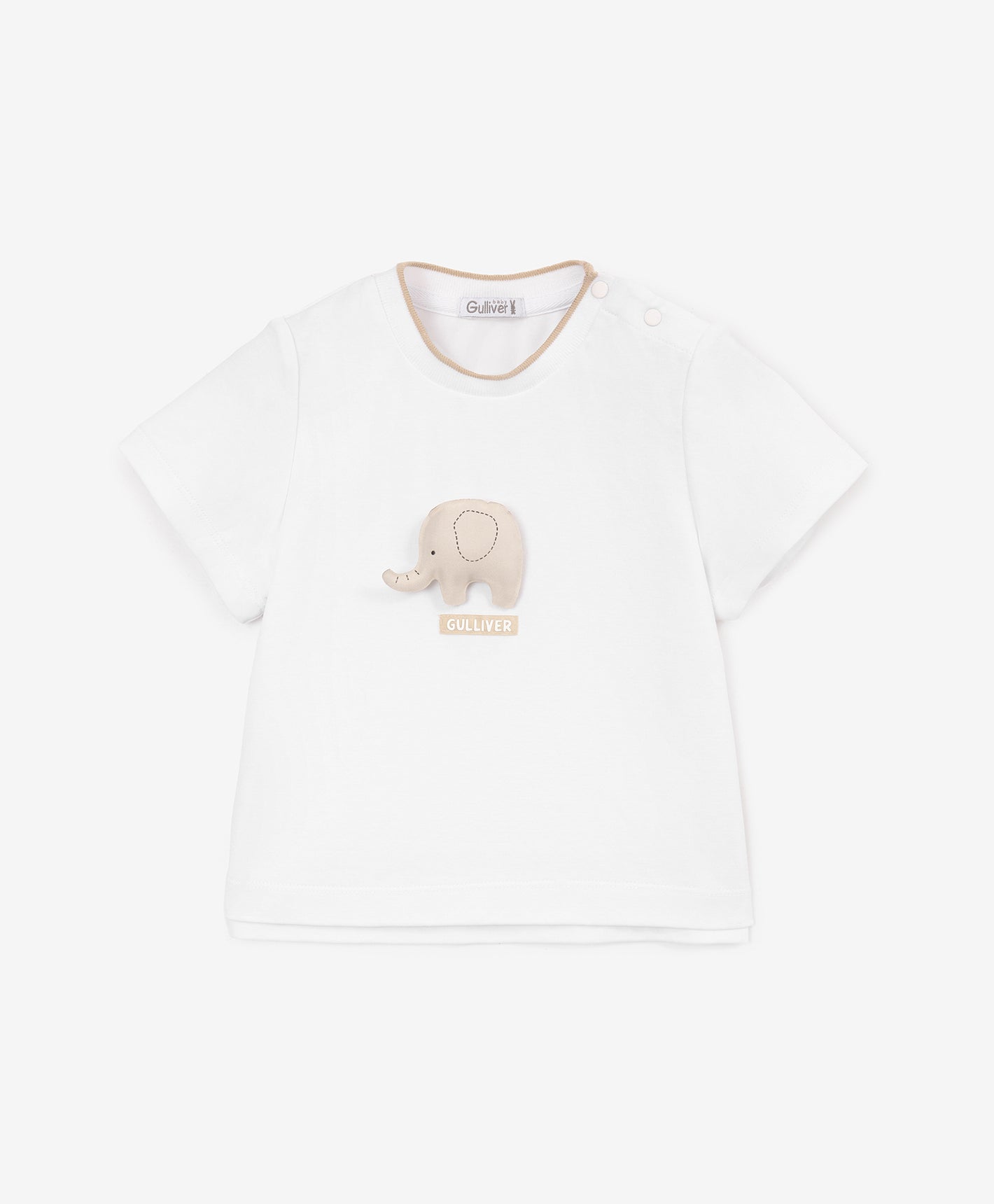 Gulliver White Short Sleeve T-shirts for Boy Baby-Africa