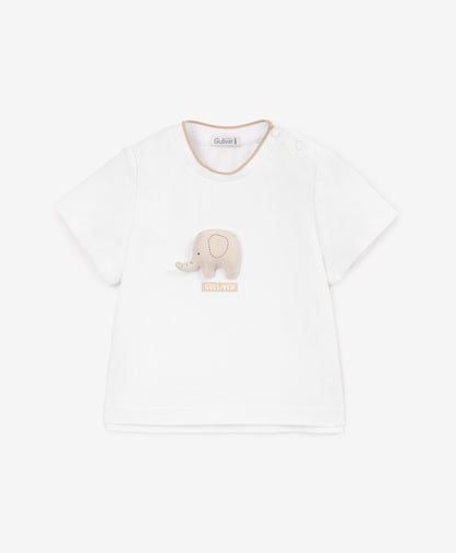 Gulliver White Short Sleeve T-shirts for Boy Baby-Africa