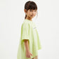 Gulliver Oversized Asymmetrical Lime Green Short Sleeve T-Shirt for Girl Mini-Ecuador