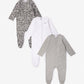 Gulliver Newborn jumpsuit, set 3 of pcs Gray for Unisex- Snow Leopard