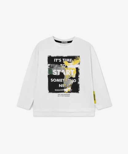 Gulliver White Long Sleeve with Print for Boys