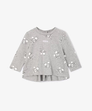 Gulliver Gray Long sleeve with Print and Peplum Back for Baby Girls