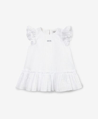 Gulliver White Dress for Girl Baby-Buttercups