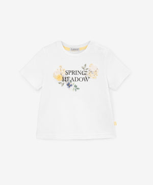 Gulliver White Short Sleeve T-shirt for Girl Baby-Buttercups