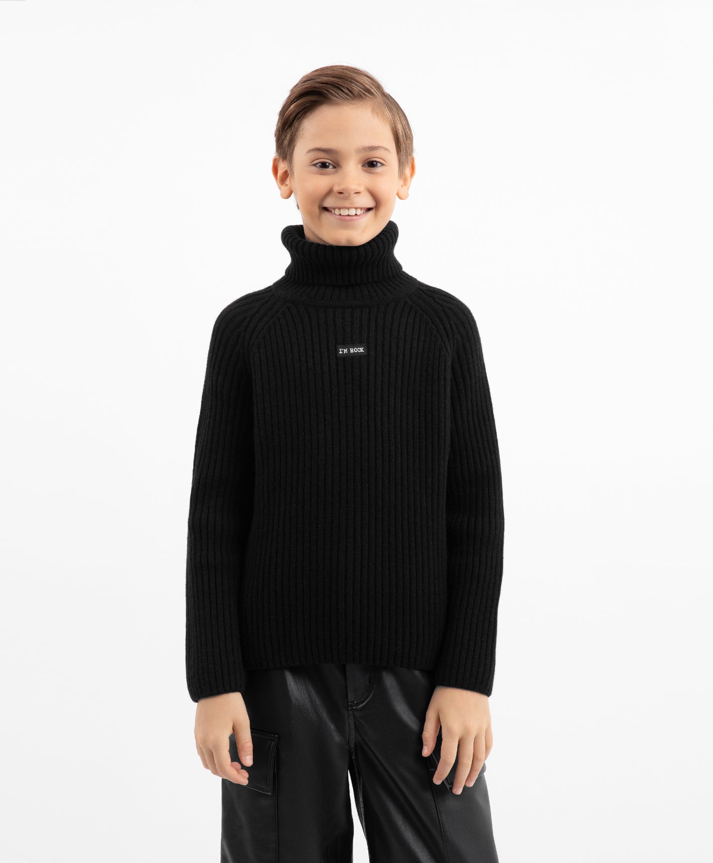 Gulliver Black Knit Turtleneck for Boys.