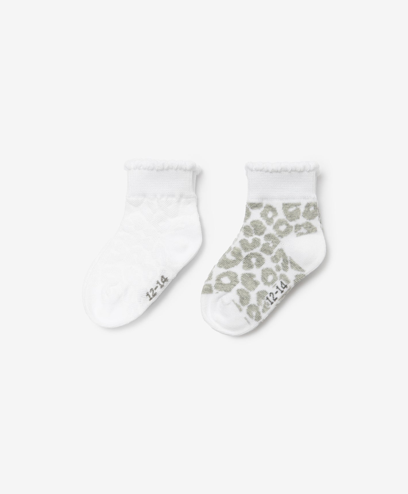 Gulliver Socks, set of 2 pairs White for Girls- Snow Leopard