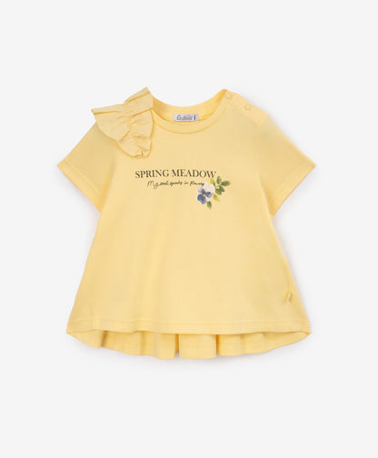 Gulliver Yellow Short Sleeve T-shirt for Girl Baby-Buttercups