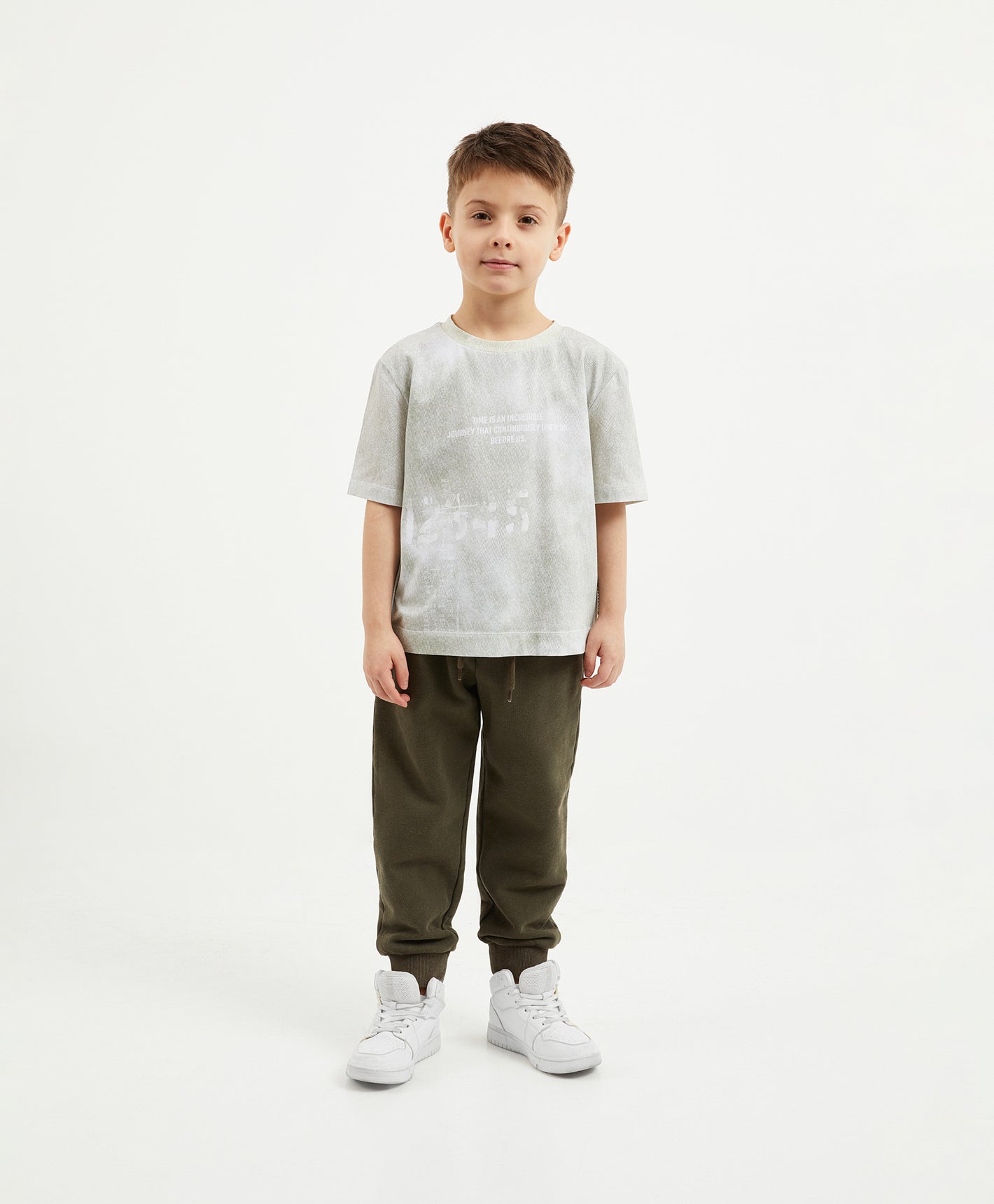 Gulliver Khaki Jogger Pants with Light Wash Effect for Boy Mini-Expedition