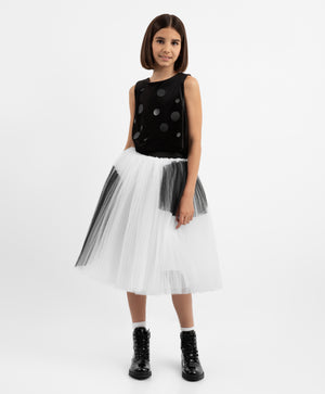 Gulliver Black Velvet Sequin Top for Girls