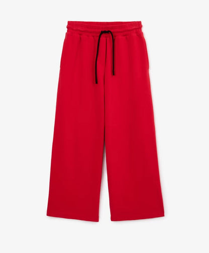 GulliverRed Palazzo Pants in Fleece with Elastic Waist for Girl Junior-Hot Heart
