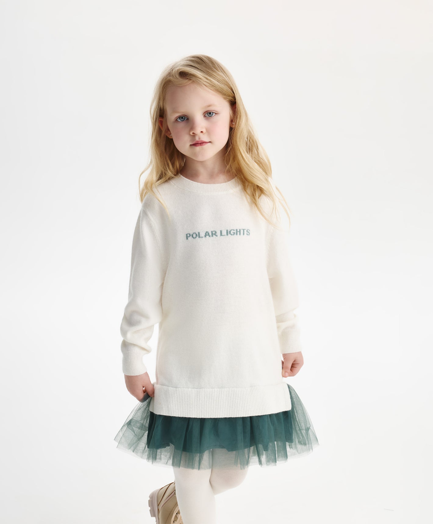 Gulliver Dress Milky color for Girls Mini-Polar Owl