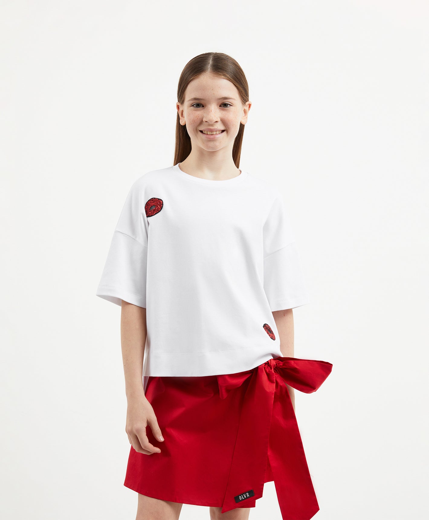Gulliver White Short Sleeve T-shirt for Girl Party-Art Object