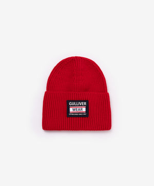Gulliver Red Knitted Beanie Hat for Girls