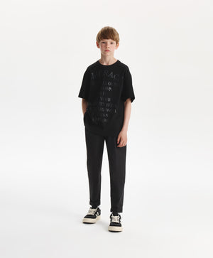 Gulliver Boys Black Straight-Fit Trousers with Elastic Waist -Rose Quartz