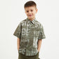 Gulliver Khaki Short-Sleeve Shirt with Print for Boy Mini