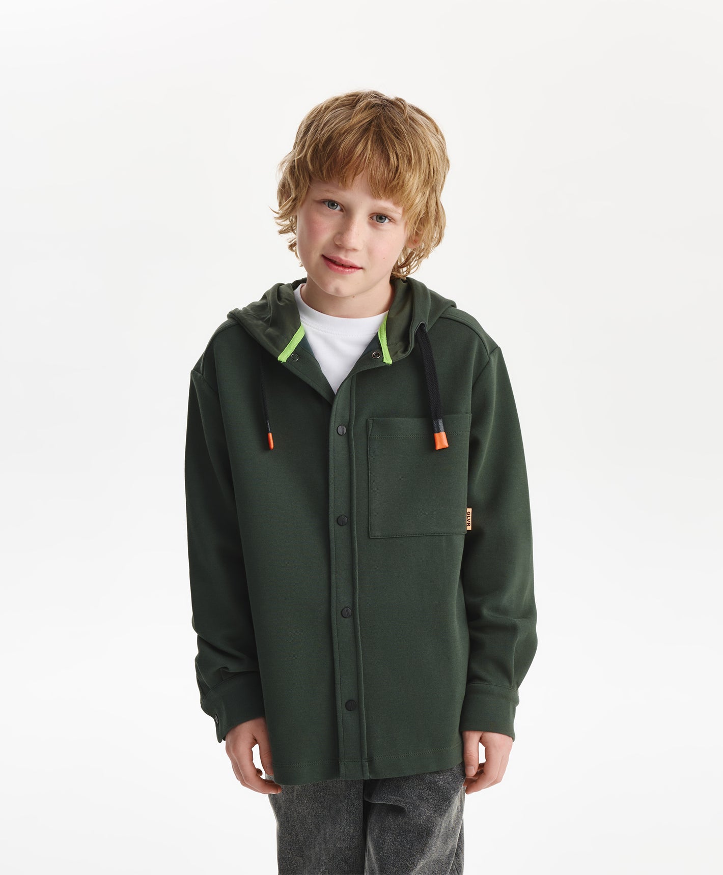 Gulliver Khaki Knitted Shirt with hood for Boys Junior-Viaduct